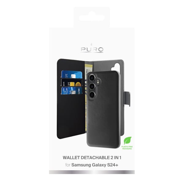Samsung Galaxy S24 Plus Deksel Lommebok Avtakbar 2 i 1 Svart