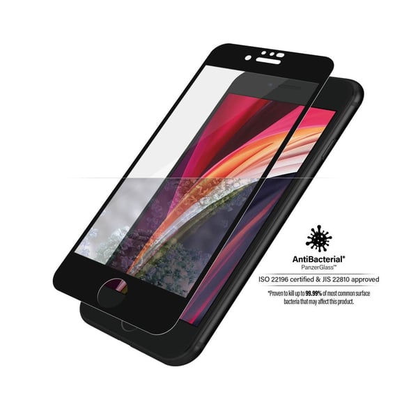 iPhone 6/6S/7/8/SE Näytönsuoja Koteloystävällinen Musta