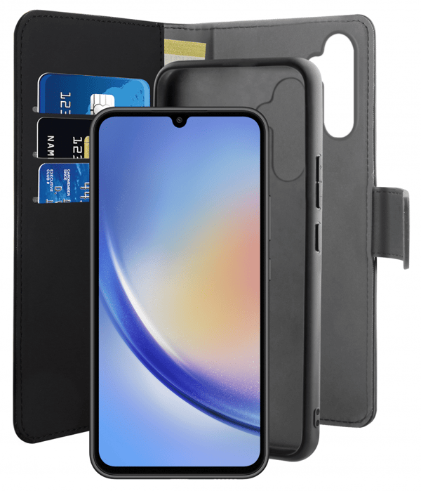 Samsung Galaxy A34 5G Deksel Lommebok Avtakbar 2 i 1 Svart