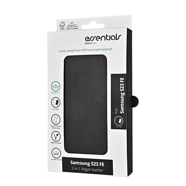 Samsung Galaxy S23 FE Cover 2-i-1 Vegansk Læder Sort