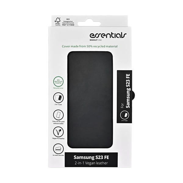 Samsung Galaxy S23 FE Cover 2-i-1 Vegansk Læder Sort