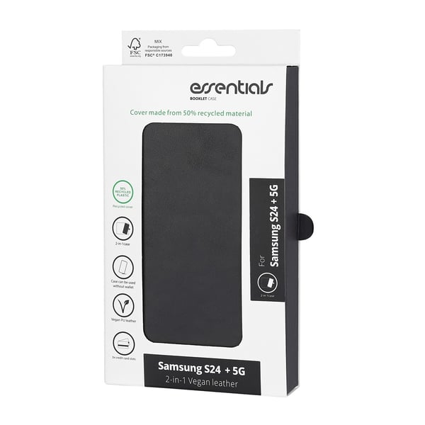 Samsung Galaxy S24 Plus Deksel 2-i-1 Vegansk Skinn Svart