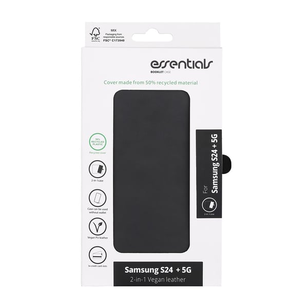 Samsung Galaxy S24 Plus Deksel 2-i-1 Vegansk Skinn Svart