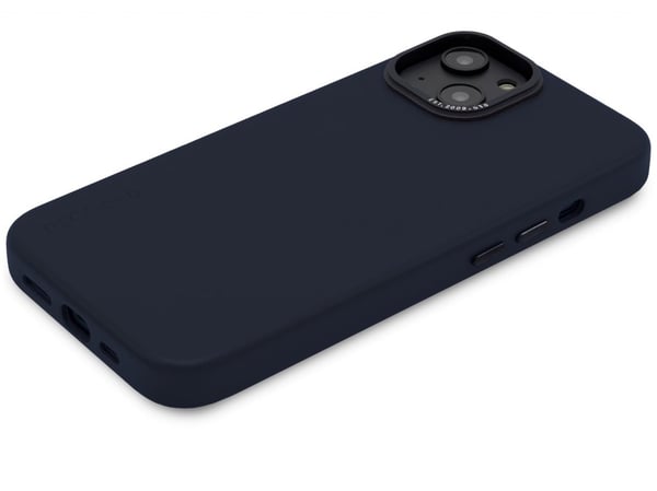 iPhone 14 Plus -kotelo, nahkainen takakuori, laivastonsininen