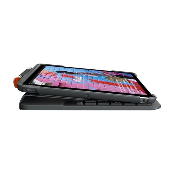 iPad 10.2 (gen 7/8/9) Deksel med Tastatur Slim Folio Nordic Grey