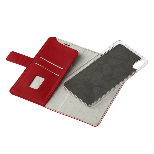 iPhone Xs Max Deksel Fashion Edition Avtakbart Etui Saffiano Rød