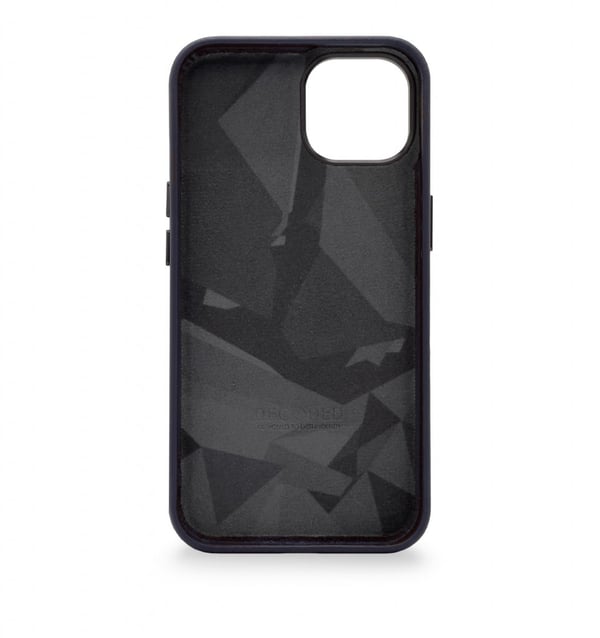 iPhone 14 Plus -kotelo, nahkainen takakuori, laivastonsininen