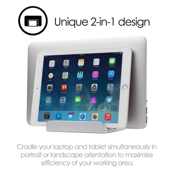 Dobbelt bordstativ til tablet Mac/Ultrabooks justerbar aluminium