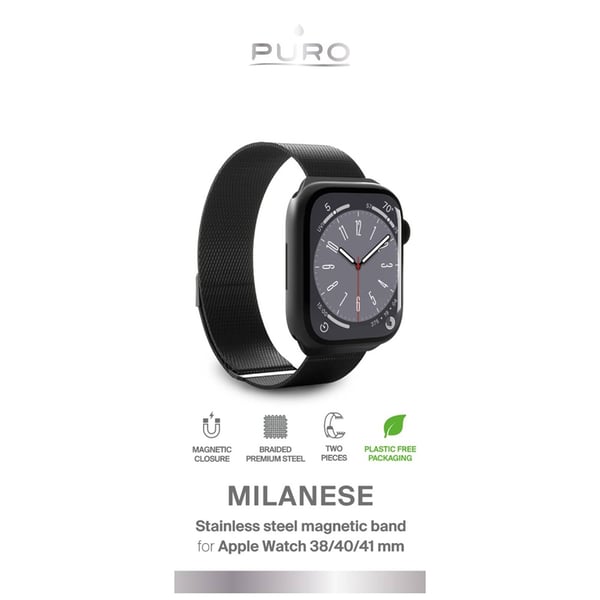 Apple Watch 38/40/41/42mm Rem Milanese Sort