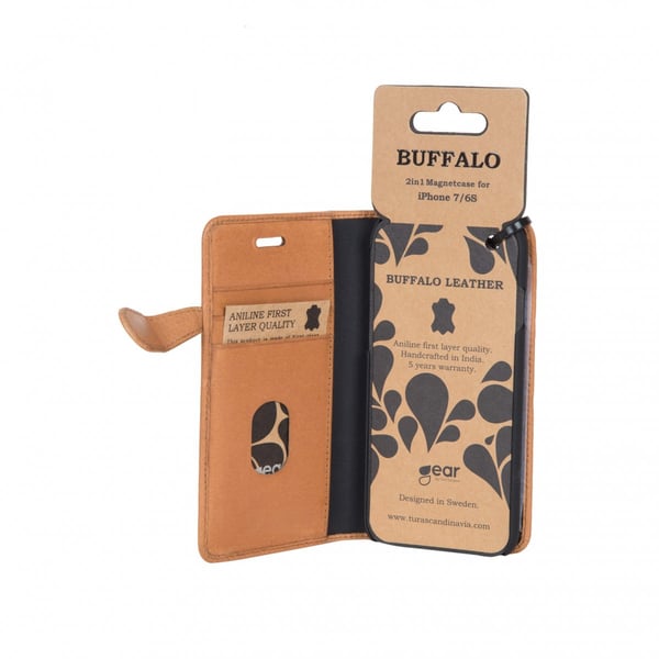 iPhone 6/6S Deksel 2i1 Magnetisk Veske Cognac