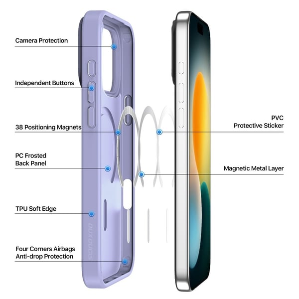 iPhone 17 Pro Max Deksel Yind Series MagSafe Lilla