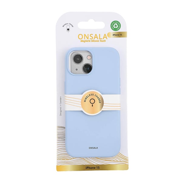 iPhone 15 Cover Silikone Touch MagSeries Lyseblå