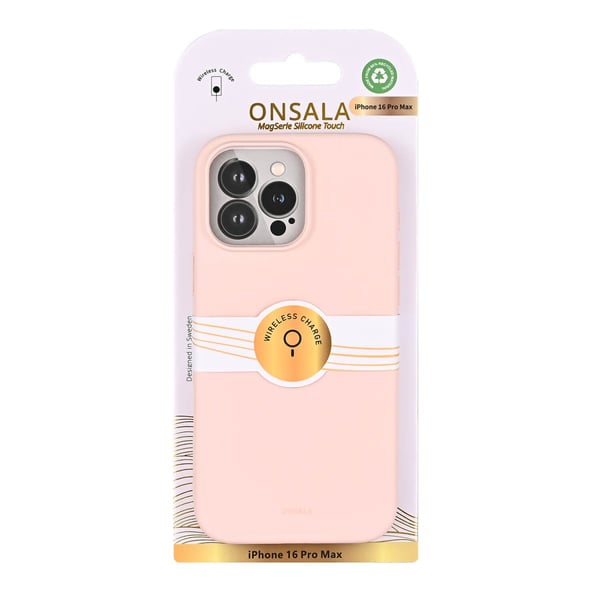 iPhone 16 Pro Max Skal Silikonkänsla Chalk Pink