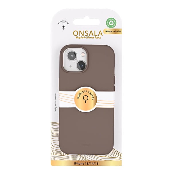 iPhone 13/iPhone 14/iPhone 15 Cover Silikone Touch Chokolade