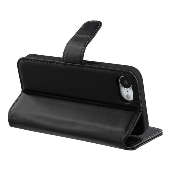iPhone 16e/17e -suojakuori Essential Leather Raven Black