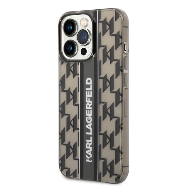 iPhone 14 Pro Deksel Monogram Vertikal Stripe Svart
