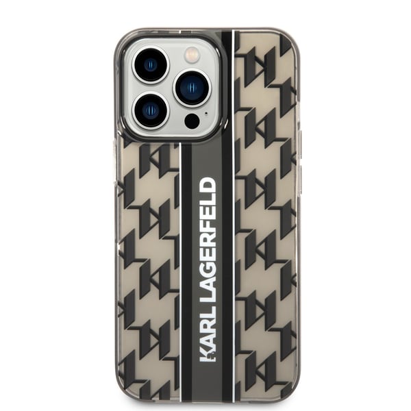 iPhone 14 Pro Deksel Monogram Vertikal Stripe Svart