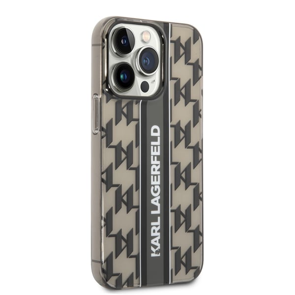 iPhone 14 Pro Deksel Monogram Vertikal Stripe Svart