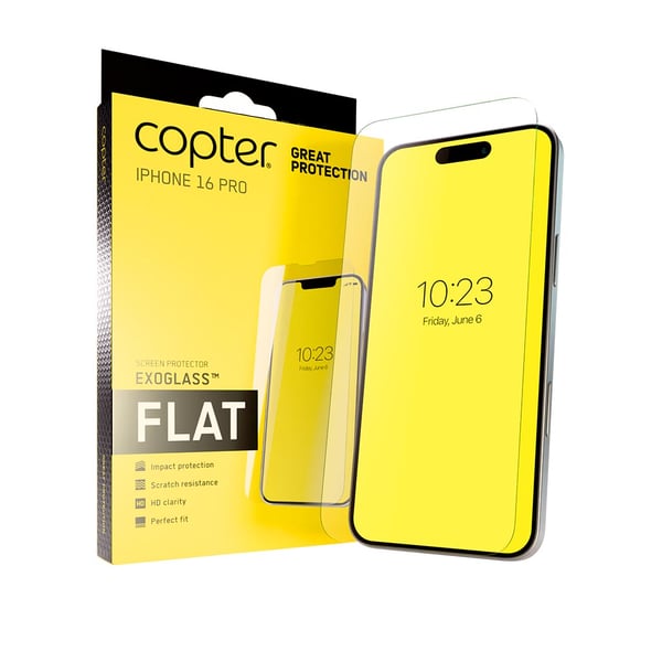 iPhone 16 Pro Skjermbeskytter Exoglass Flat