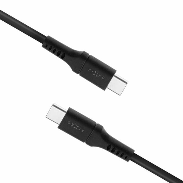 Kabel flydende silikone USB-C/USB-C 1,2m Sort