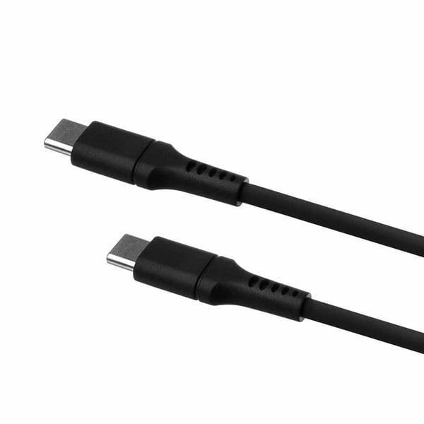 Kabel flydende silikone USB-C/USB-C 1,2m Sort