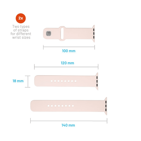 Apple Watch 44/45/46 mm reim silikon sporty rosa