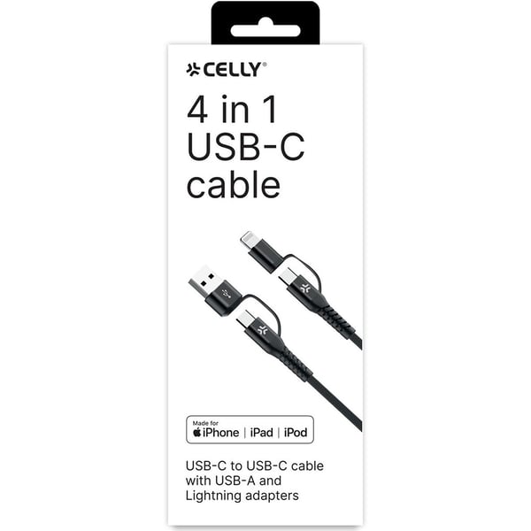 Kabel 4 i 1 USB-C/USB-A/Lightning-kabel 60W 2m