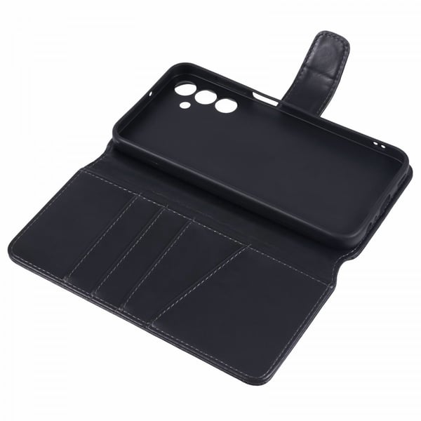 Samsung Galaxy A15 Cover Essential Læder Ravnesort