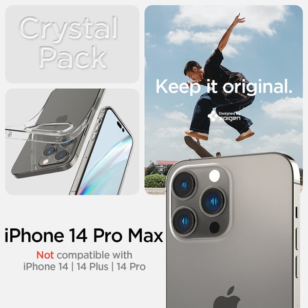 iPhone 14 Pro Max -kotelo ja näytönsuoja Crystal Pack Crysta