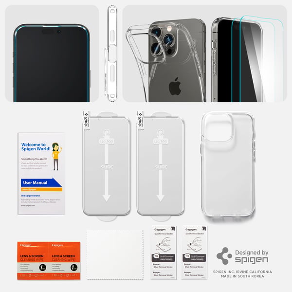 iPhone 14 Pro Max -kotelo ja näytönsuoja Crystal Pack Crysta