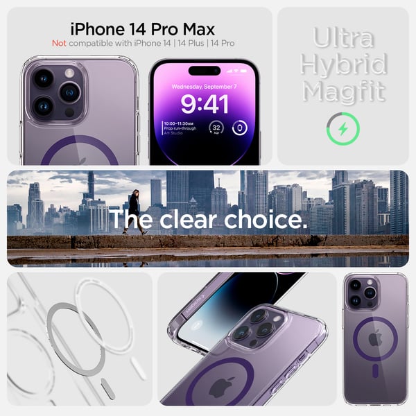 iPhone 14 Pro Max Deksel Ultra Hybrid MagFit Dyp Lilla