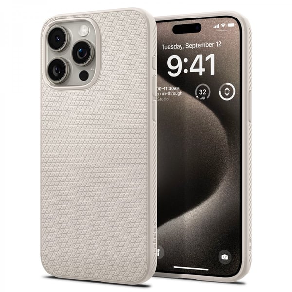 iPhone 15 Pro Max Cover Liquid Air Natural Titanium