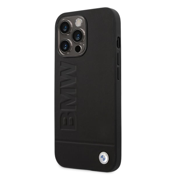 iPhone 14 Pro Deksel Varmstemplet Metall Logo Svart