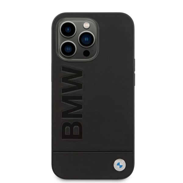 iPhone 14 Pro Deksel Varmstemplet Metall Logo Svart