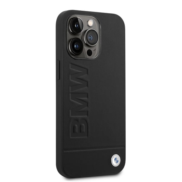 iPhone 14 Pro Deksel Varmstemplet Metall Logo Svart