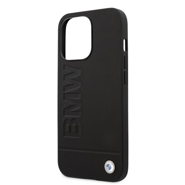iPhone 14 Pro Deksel Varmstemplet Metall Logo Svart