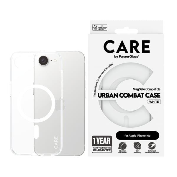 iPhone 16e/17e -kuori Urban Combat MagSafe White