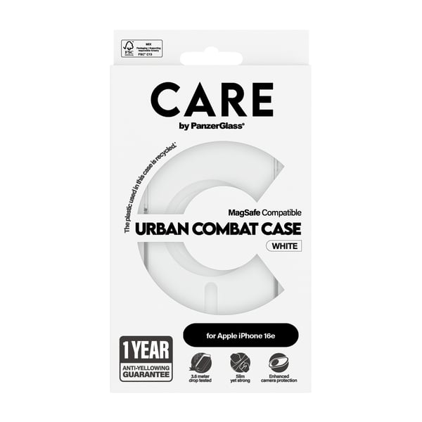 iPhone 16e/17e -kuori Urban Combat MagSafe White