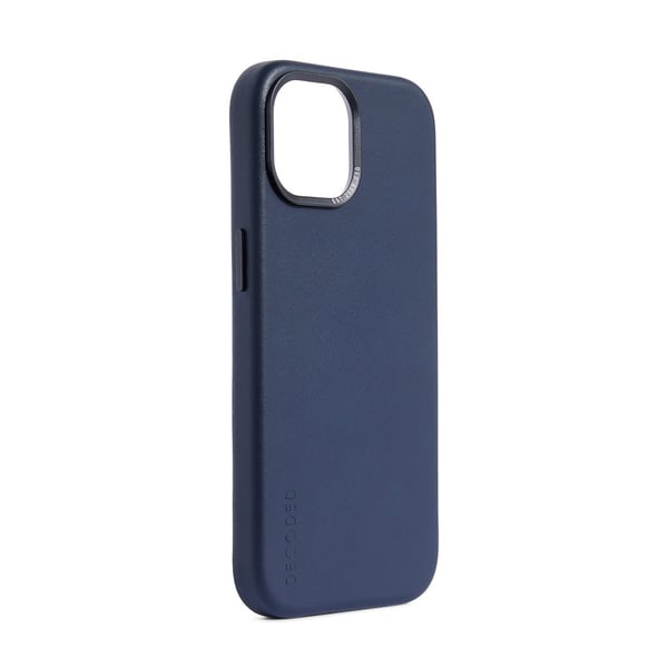 iPhone 15 Plus Skal Leather Backcover True Navy