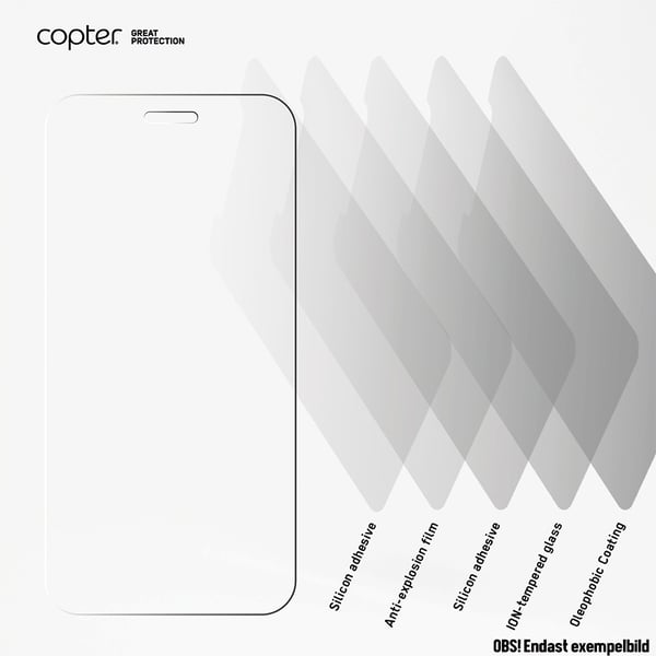 Exoglass litteä iPhone 8/7/6S/6 Plus -näytönsuoja karkaistu