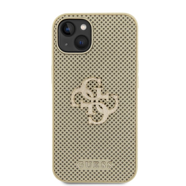 iPhone 15 Cover Perforeret Glitter Guld