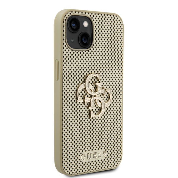iPhone 15 Cover Perforeret Glitter Guld