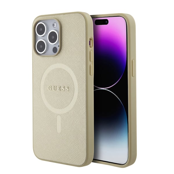 iPhone 15 Pro Max -kuori Saffiano MagSafe Beige iPhone 15 Pro Max -kuori Saffiano MagSafe Beige
