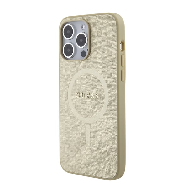 iPhone 15 Pro Max Cover Saffiano MagSafe Beige