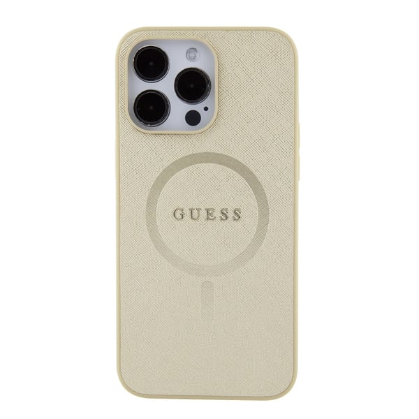 iPhone 15 Pro Max Cover Saffiano MagSafe Beige