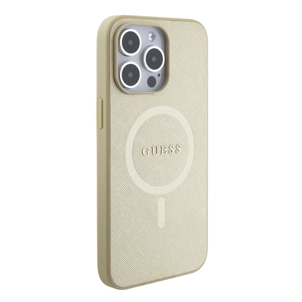 iPhone 15 Pro Max Cover Saffiano MagSafe Beige
