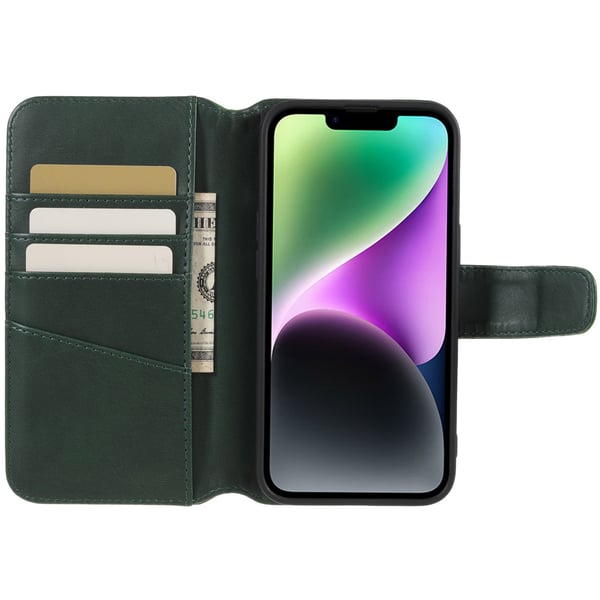iPhone 14 Plus -kuori Essential Leather Juniper Green