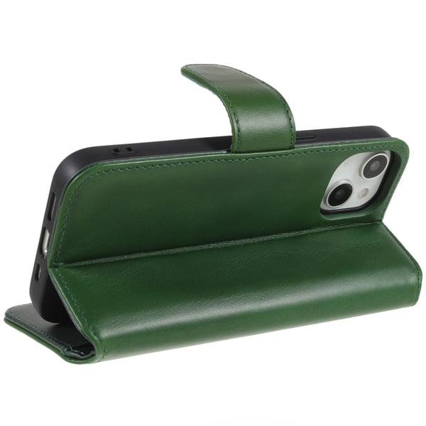 iPhone 14 Plus -kuori Essential Leather Juniper Green