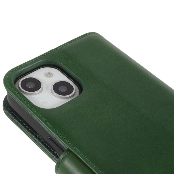 iPhone 14 Plus -kuori Essential Leather Juniper Green