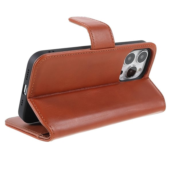 iPhone 14 Pro -kuori Essential Leather Maple Brown